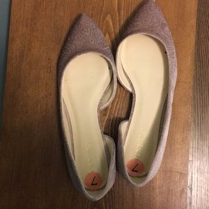 Pink velvet like Dorsay flats